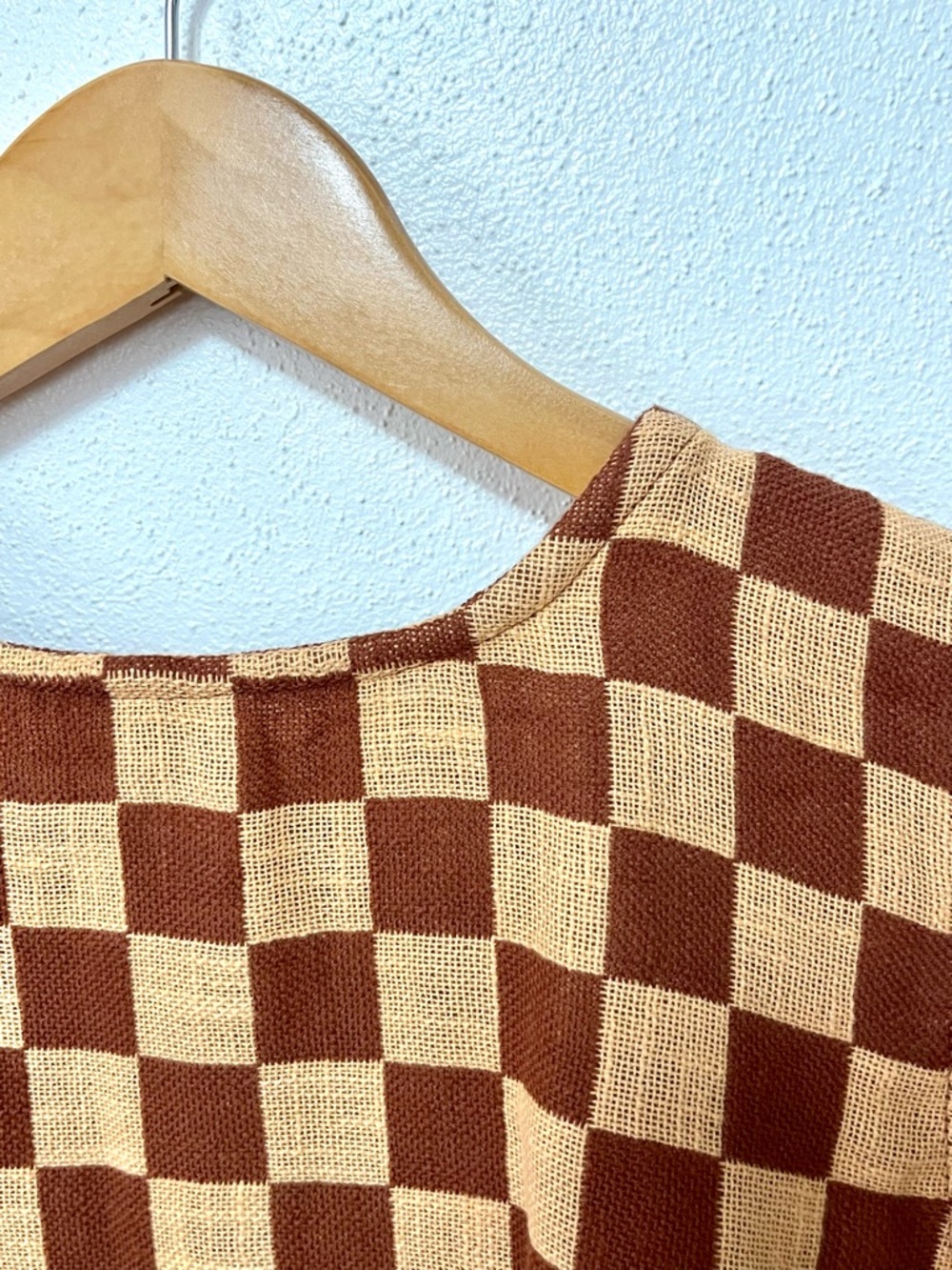 ace & jig nola reversible button tank top blouse rhyme checkered check large nwt - Picture 4 of 7